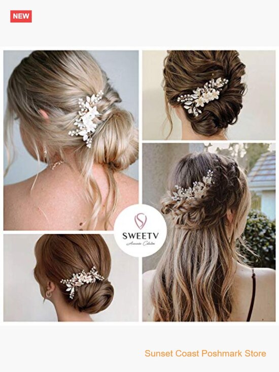 Wedding Hair Comb Clip Bridal Crystal Hair Accessories for Brides Bridesmaid